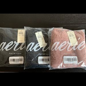3 pairs of Unopened NWT Aerie Eyelash Lace High Waisted Boybrief Underwear